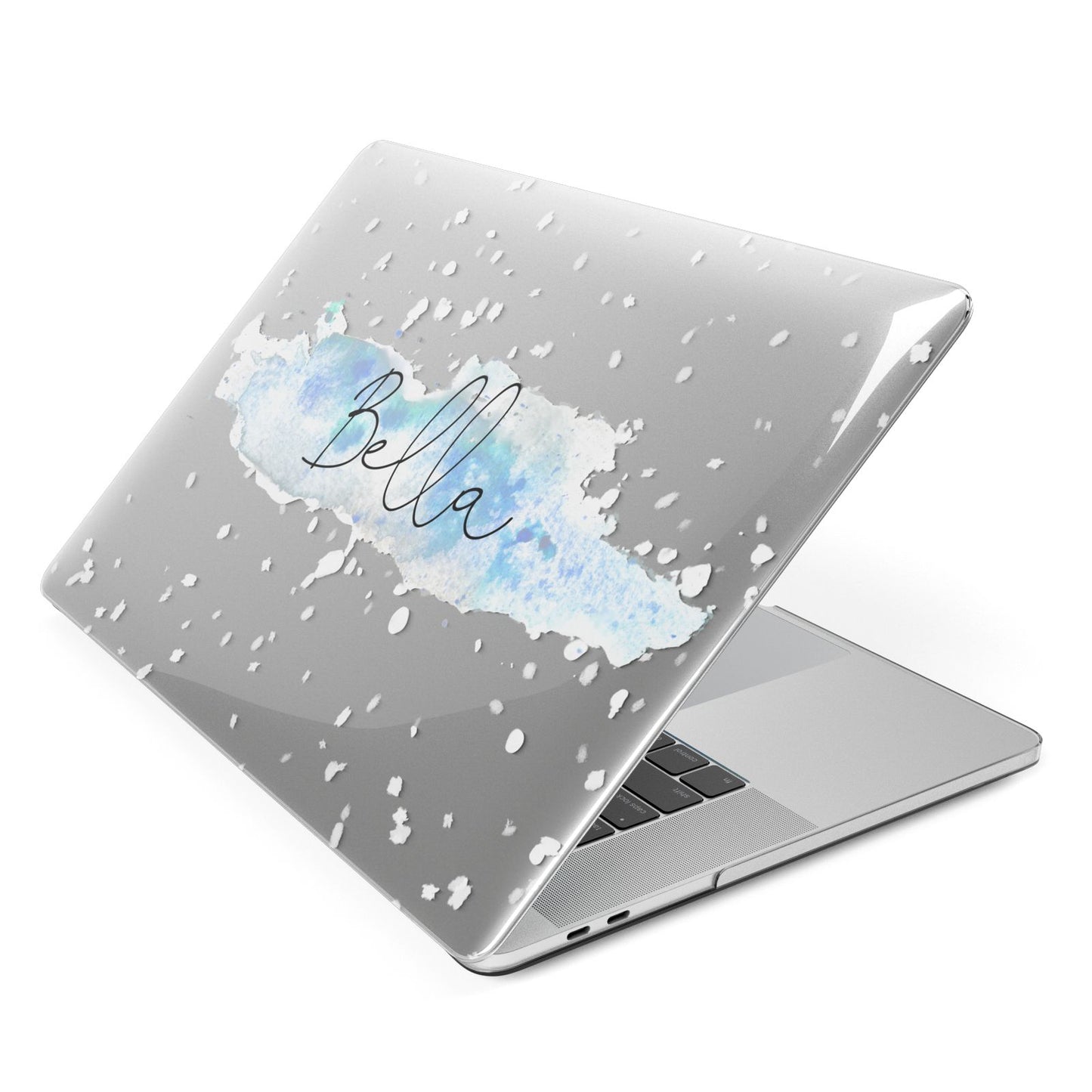 Personalised Christmas Snow fall Apple MacBook Case Side View