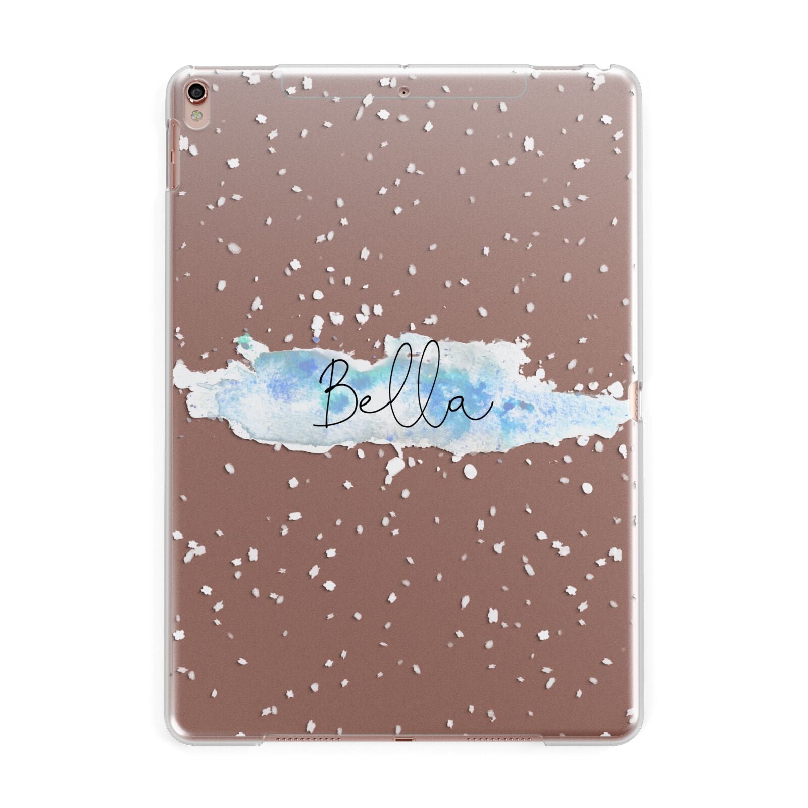 Personalised Christmas Snow fall Apple iPad Rose Gold Case