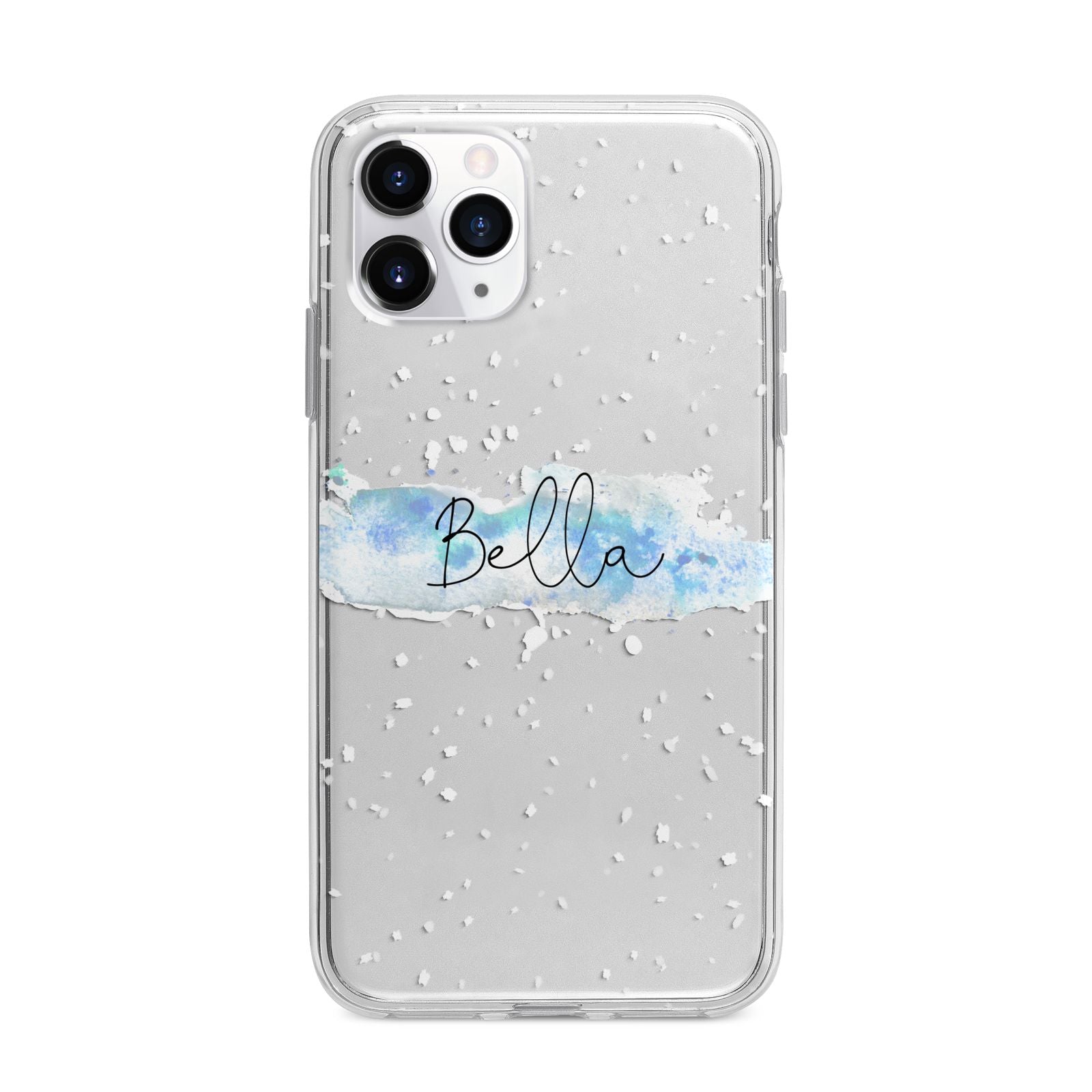 Personalised Christmas Snow fall Apple iPhone 11 Pro Max in Silver with Bumper Case