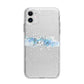 Personalised Christmas Snow fall Apple iPhone 11 in White with Bumper Case