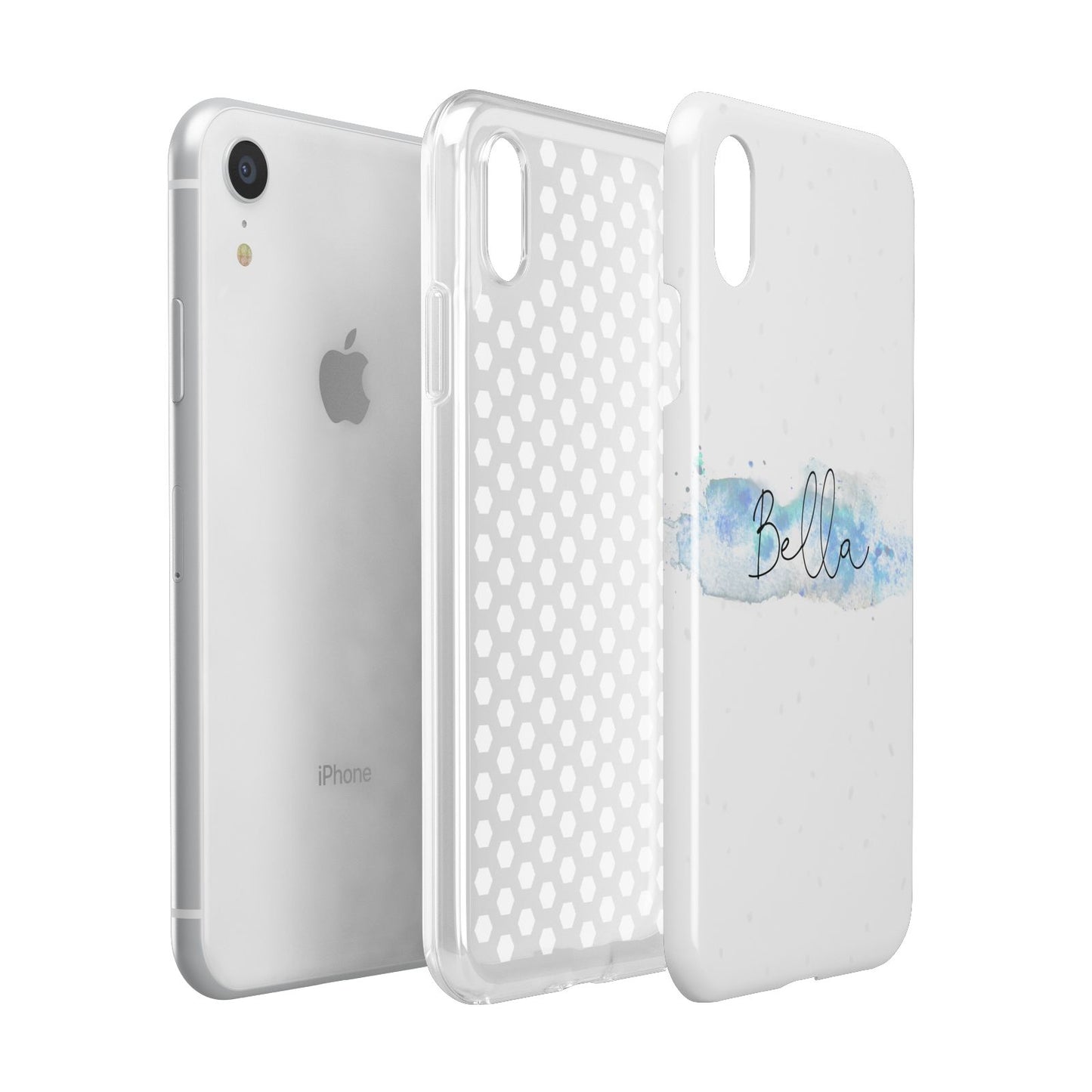 Personalised Christmas Snow fall Apple iPhone XR White 3D Tough Case Expanded view