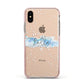 Personalised Christmas Snow fall Apple iPhone Xs Impact Case Pink Edge on Gold Phone