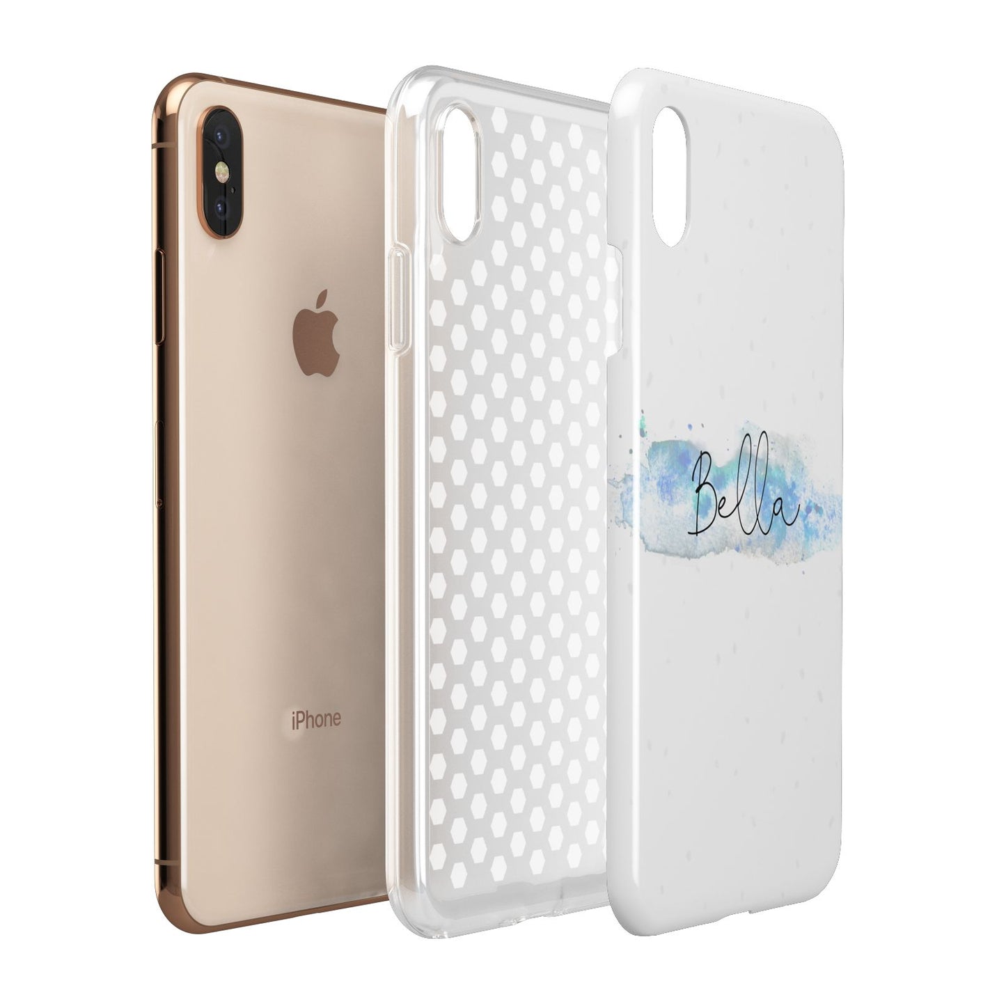 Personalised Christmas Snow fall Apple iPhone Xs Max 3D Tough Case Expanded View