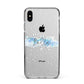 Personalised Christmas Snow fall Apple iPhone Xs Max Impact Case Black Edge on Silver Phone
