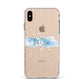 Personalised Christmas Snow fall Apple iPhone Xs Max Impact Case Pink Edge on Gold Phone