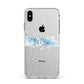 Personalised Christmas Snow fall Apple iPhone Xs Max Impact Case White Edge on Silver Phone