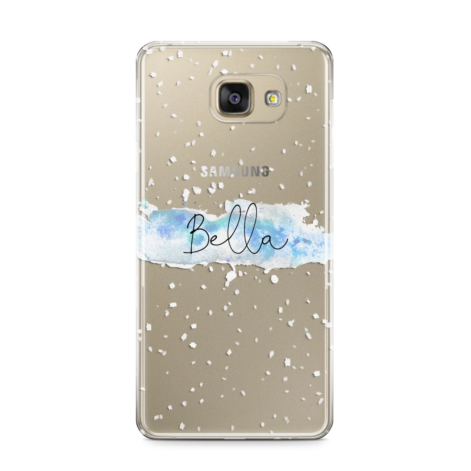 Personalised Christmas Snow fall Samsung Galaxy A9 2016 Case on gold phone
