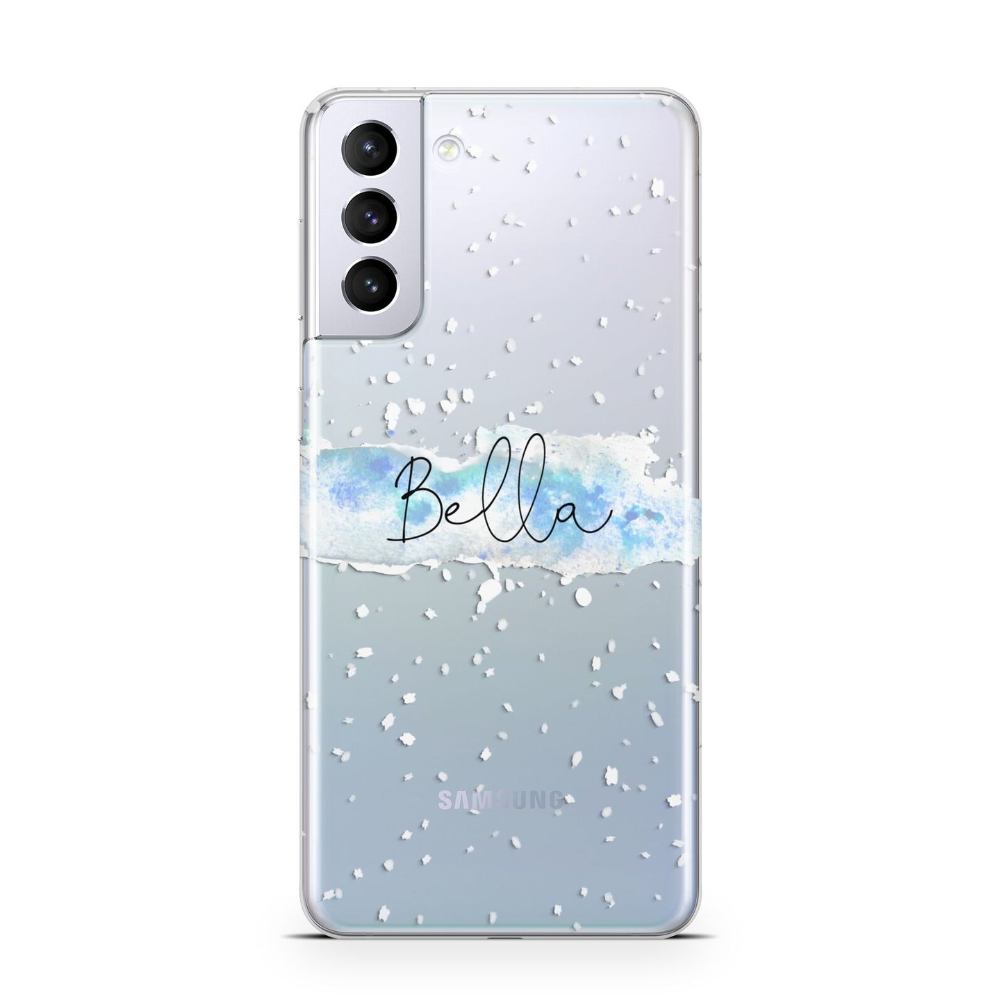 Personalised Christmas Snow fall Samsung S21 Plus Case