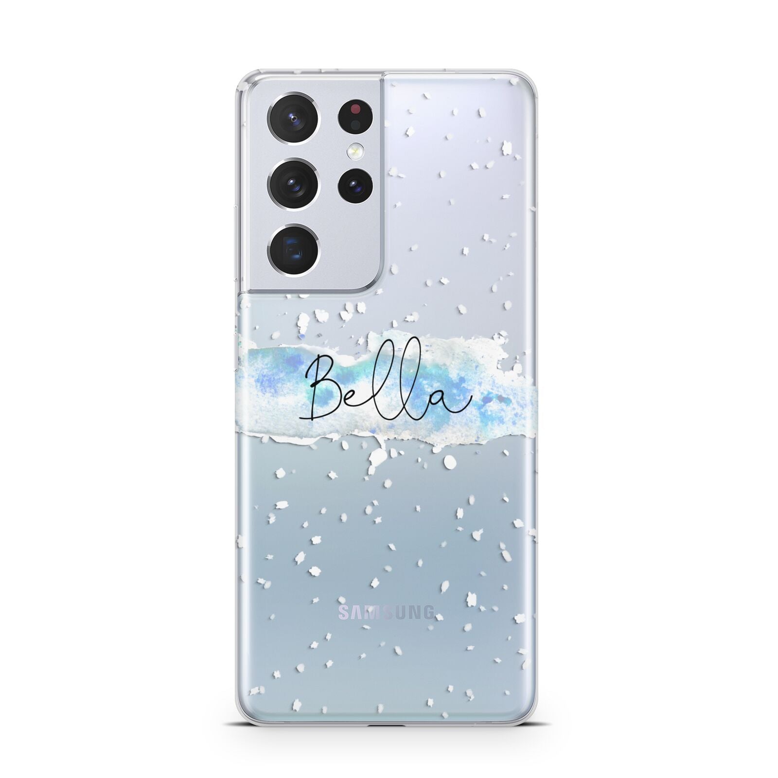 Personalised Christmas Snow fall Samsung S21 Ultra Case