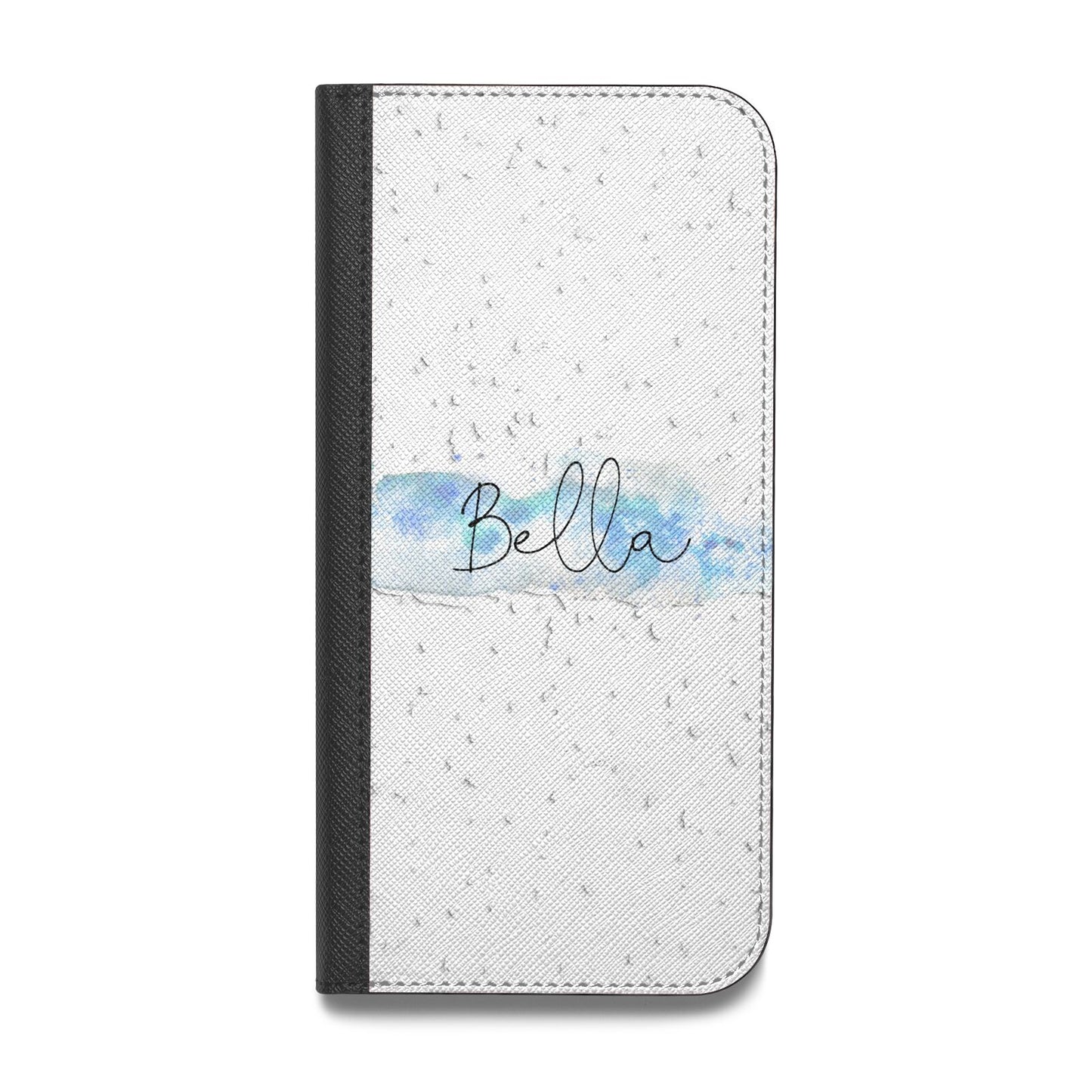 Personalised Christmas Snow fall Vegan Leather Flip iPhone Case