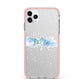 Personalised Christmas Snow fall iPhone 11 Pro Max Impact Pink Edge Case