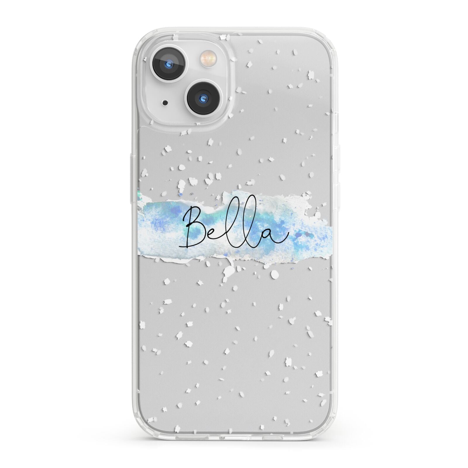 Personalised Christmas Snow fall iPhone 13 Clear Bumper Case