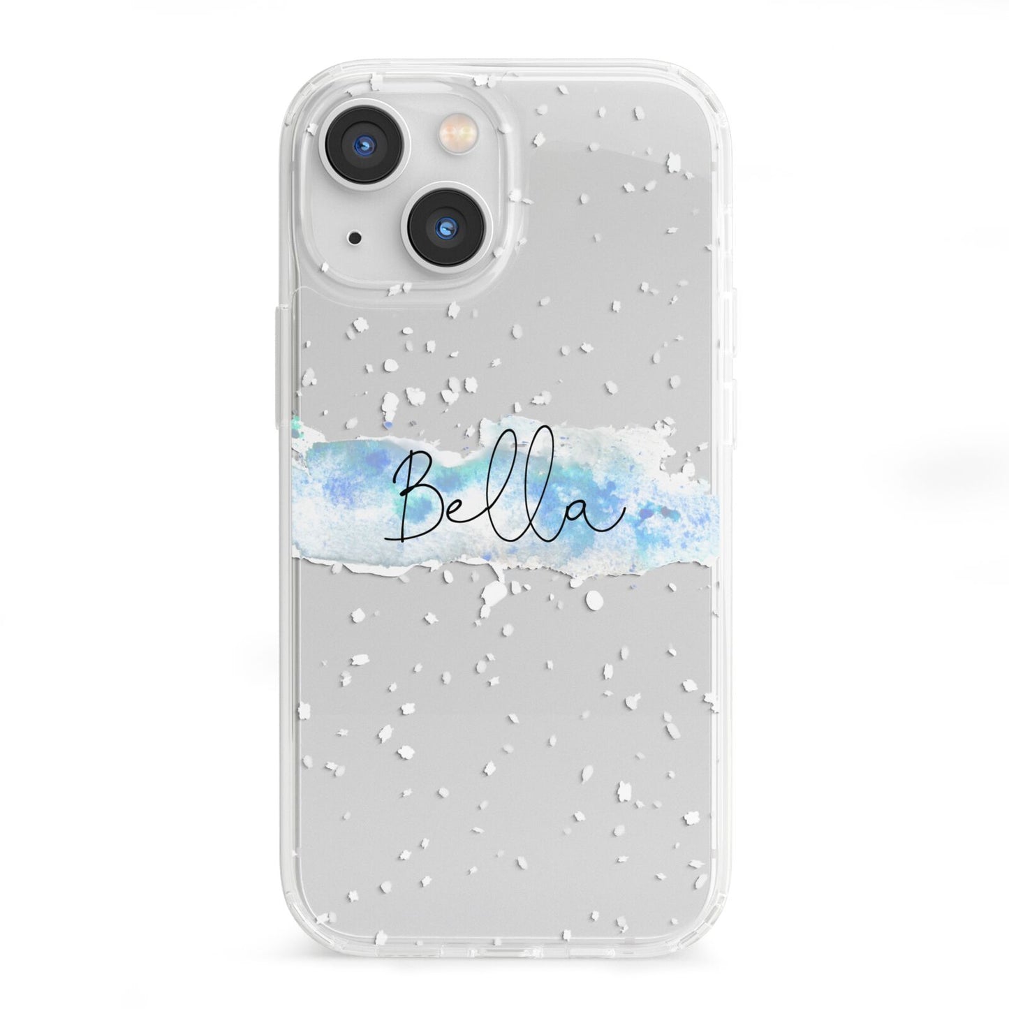 Personalised Christmas Snow fall iPhone 13 Mini Clear Bumper Case