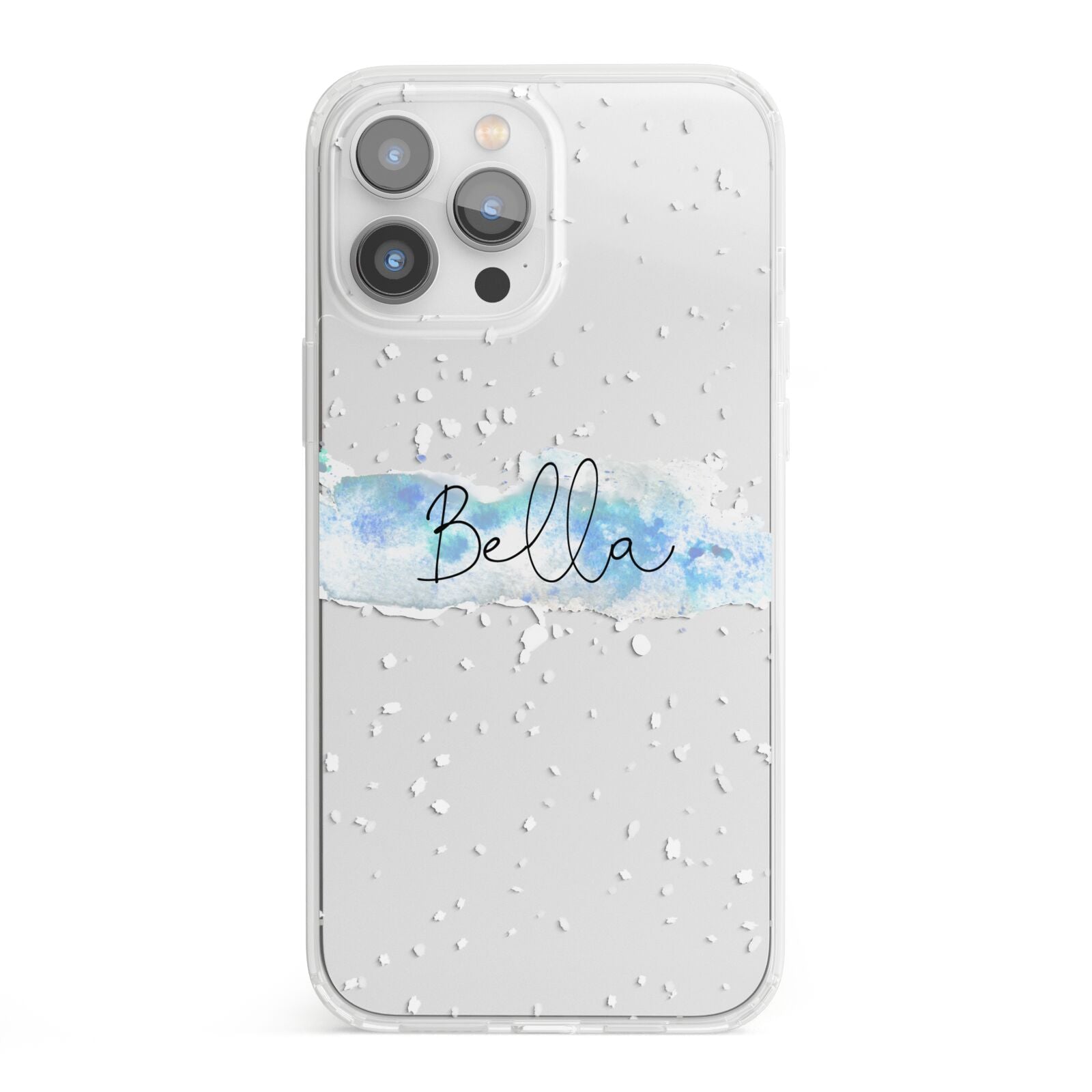 Personalised Christmas Snow fall iPhone 13 Pro Max Clear Bumper Case