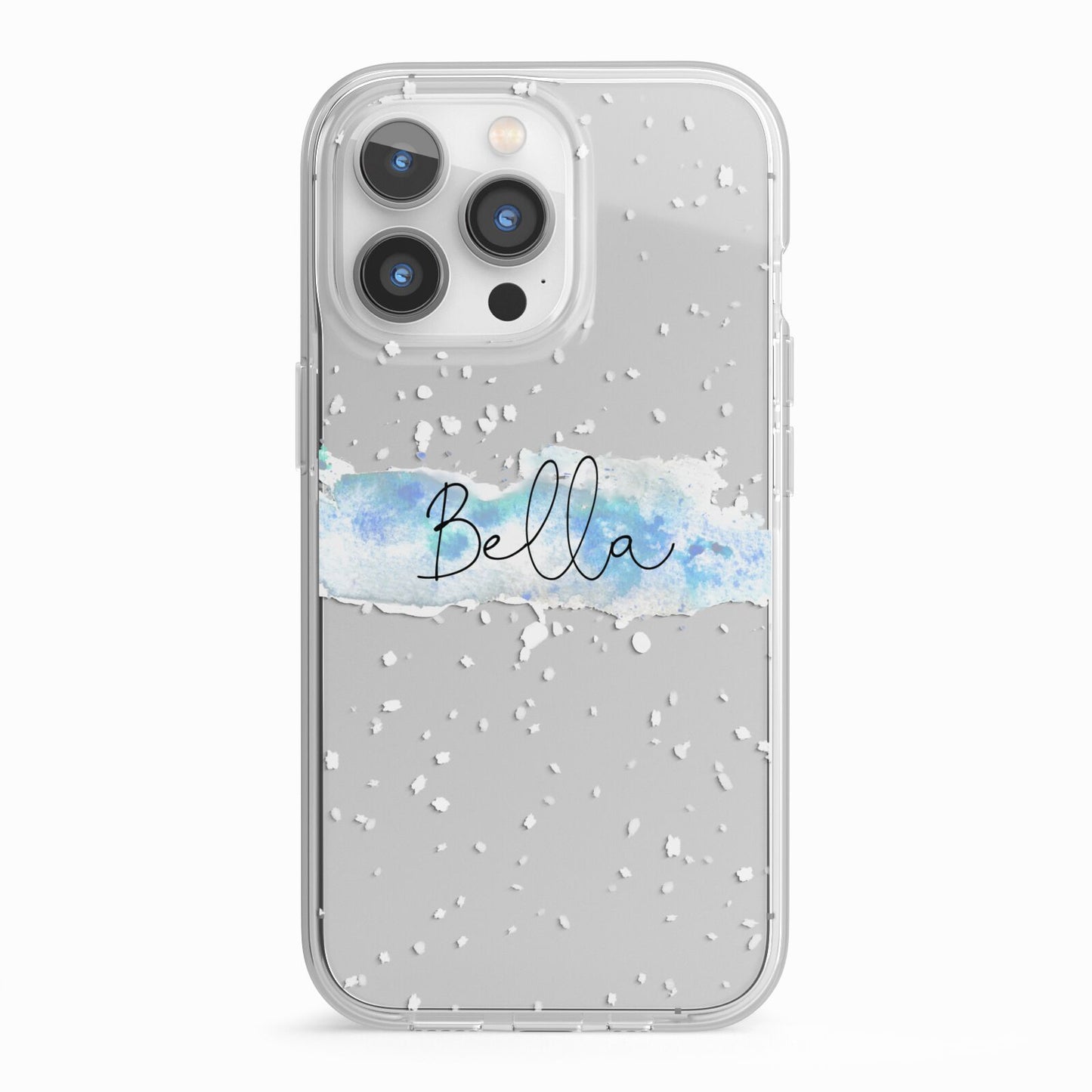 Personalised Christmas Snow fall iPhone 13 Pro TPU Impact Case with White Edges