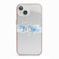 Personalised Christmas Snow fall iPhone 13 TPU Impact Case with Pink Edges