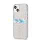 Personalised Christmas Snow fall iPhone 14 Glitter Tough Case Starlight Angled Image