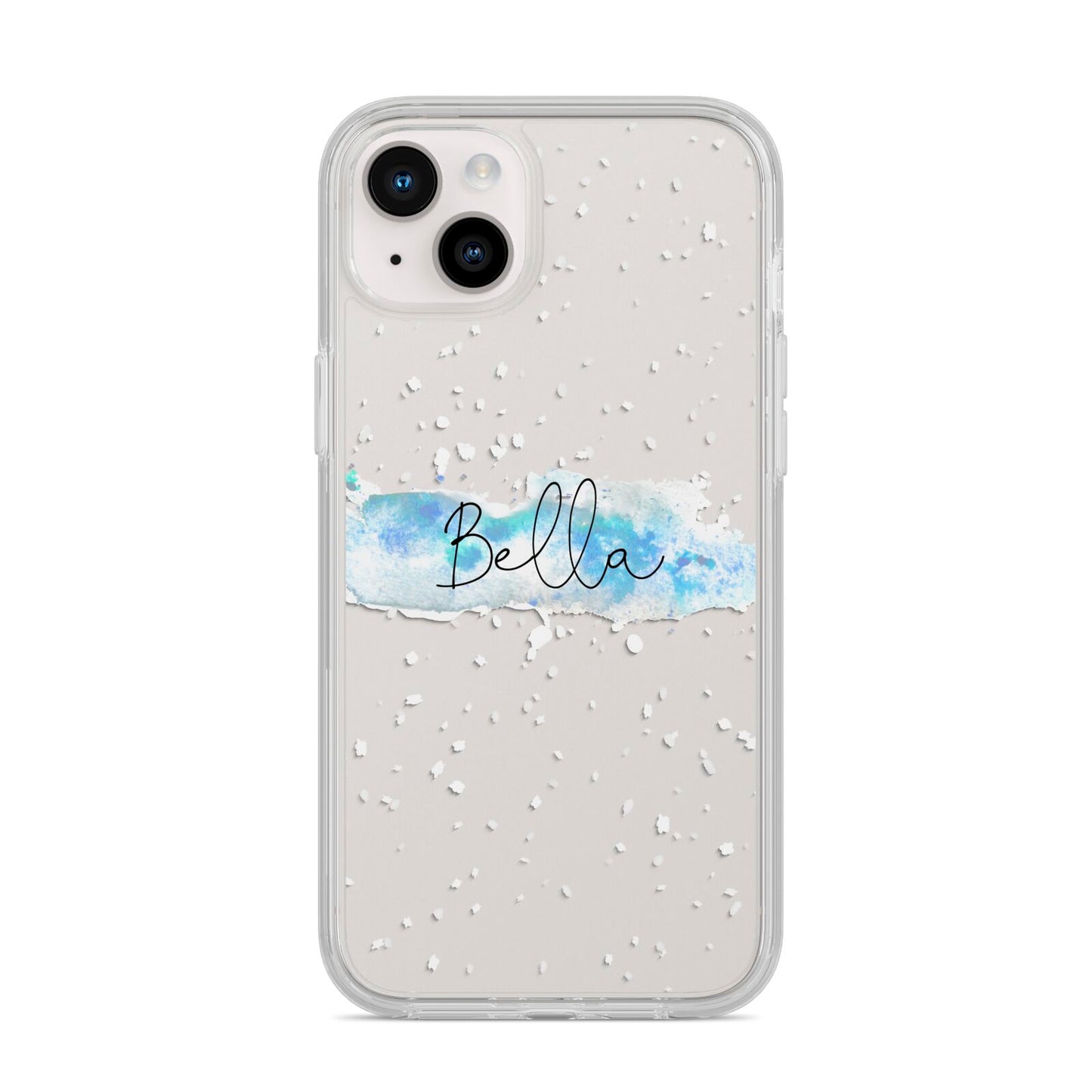 Personalised Christmas Snow fall iPhone 14 Plus Clear Tough Case Starlight