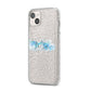 Personalised Christmas Snow fall iPhone 14 Plus Glitter Tough Case Starlight Angled Image