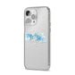 Personalised Christmas Snow fall iPhone 14 Pro Max Clear Tough Case Silver Angled Image