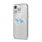 Personalised Christmas Snow fall iPhone 14 Pro Max Glitter Tough Case Silver Angled Image
