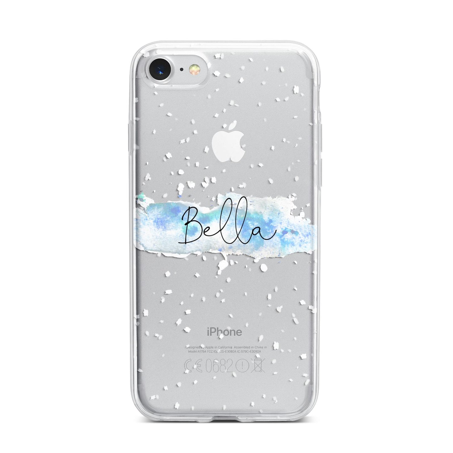 Personalised Christmas Snow fall iPhone 7 Bumper Case on Silver iPhone