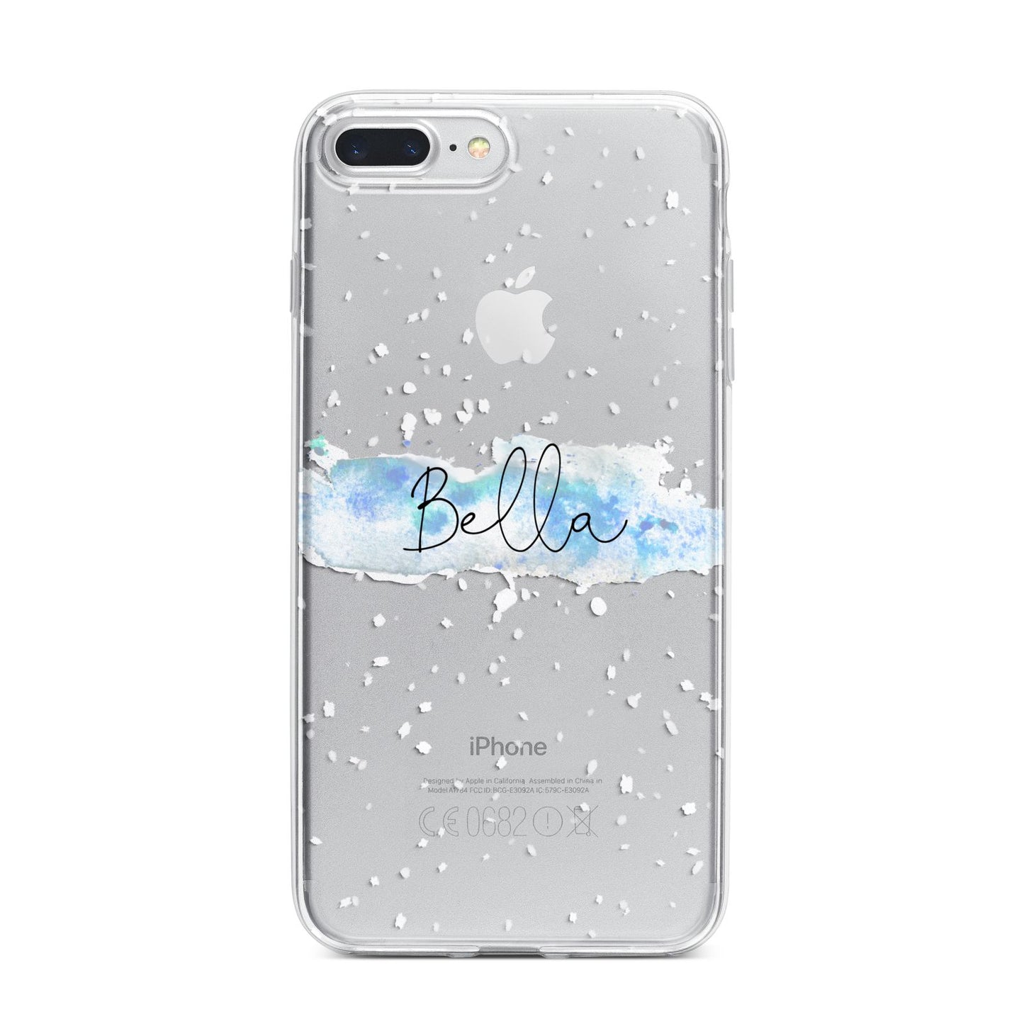 Personalised Christmas Snow fall iPhone 7 Plus Bumper Case on Silver iPhone