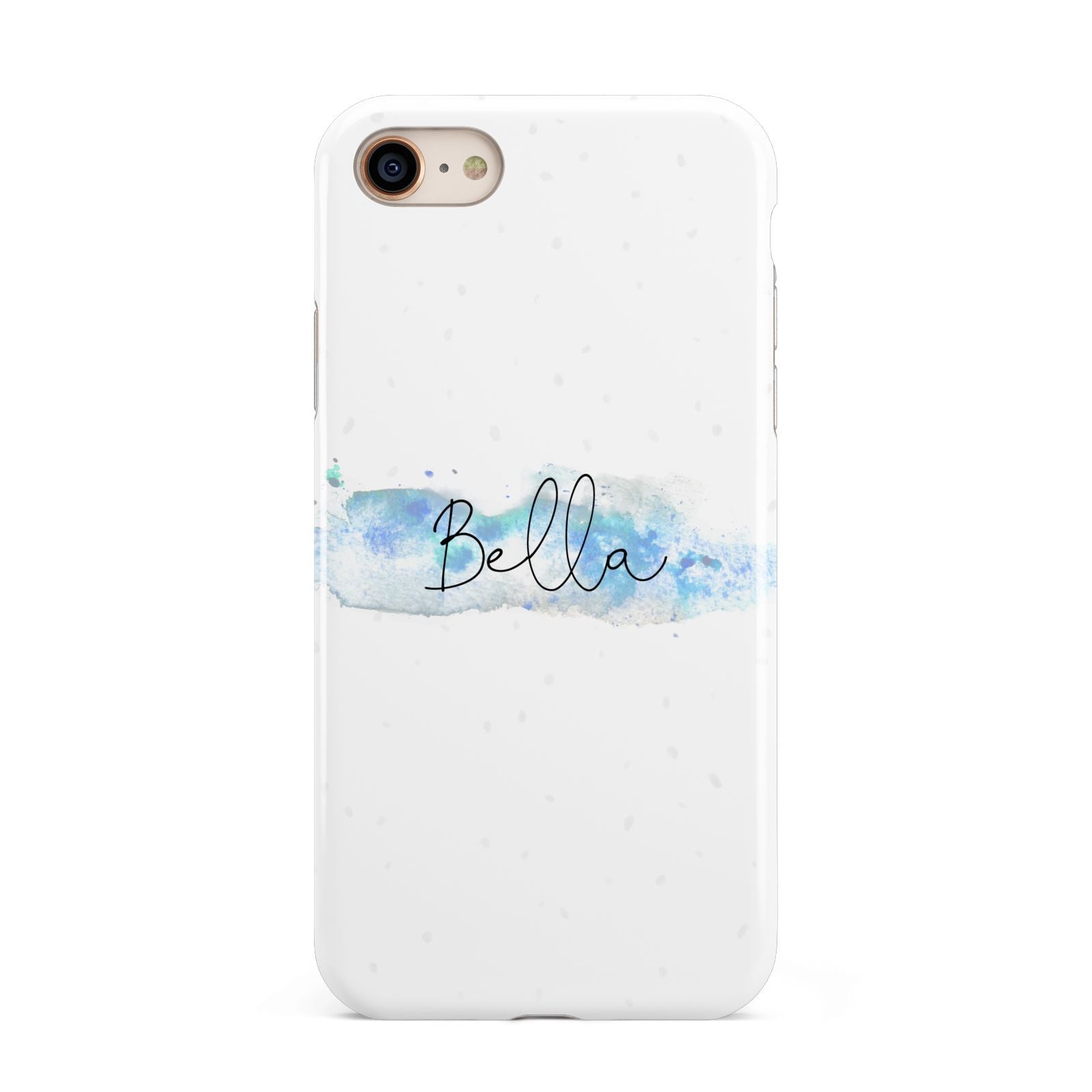 Personalised Christmas Snow fall iPhone 8 3D Tough Case on Gold Phone