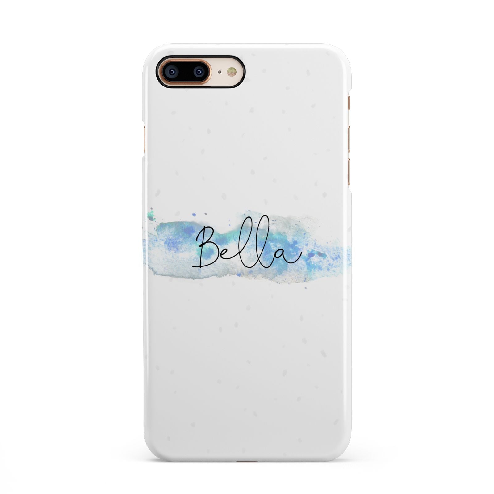 Personalised Christmas Snow fall iPhone 8 Plus 3D Snap Case on Gold Phone