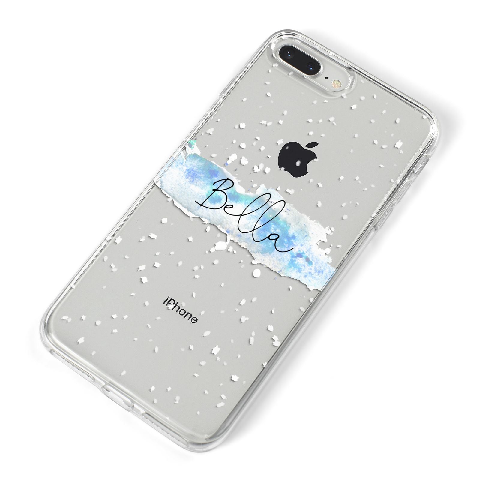 Personalised Christmas Snow fall iPhone 8 Plus Bumper Case on Silver iPhone Alternative Image