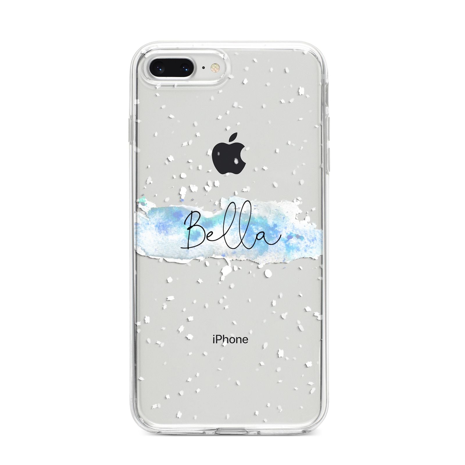 Personalised Christmas Snow fall iPhone 8 Plus Bumper Case on Silver iPhone