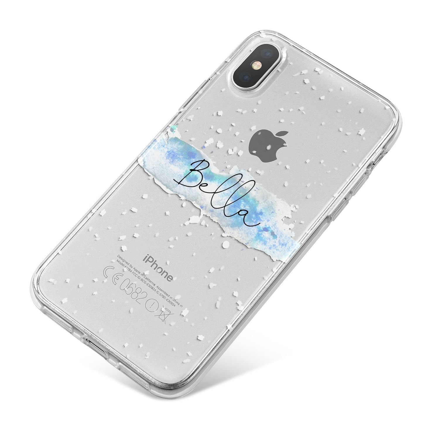 Personalised Christmas Snow fall iPhone X Bumper Case on Silver iPhone