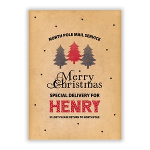 Personalised Christmas Tree Greetings Card