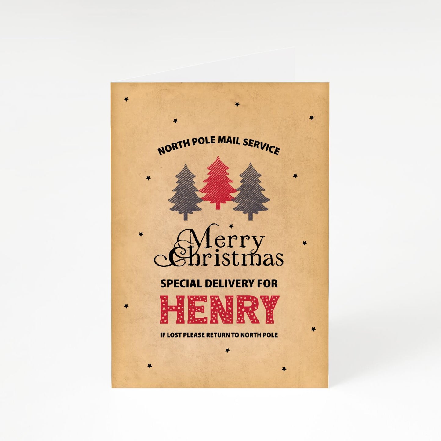 Personalised Christmas Tree A5 Greetings Card