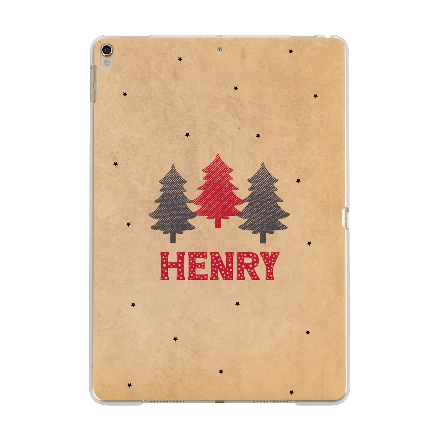 Personalised Christmas Tree Apple iPad Gold Case