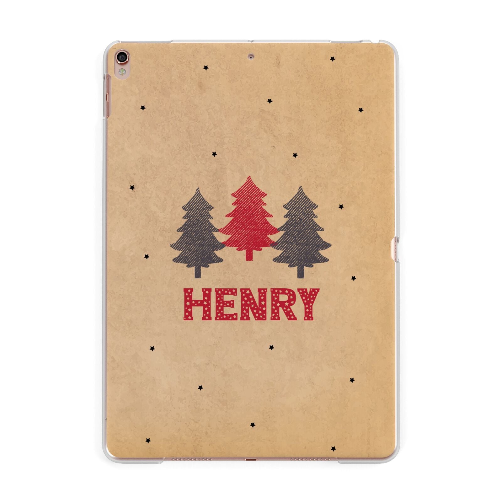 Personalised Christmas Tree Apple iPad Rose Gold Case