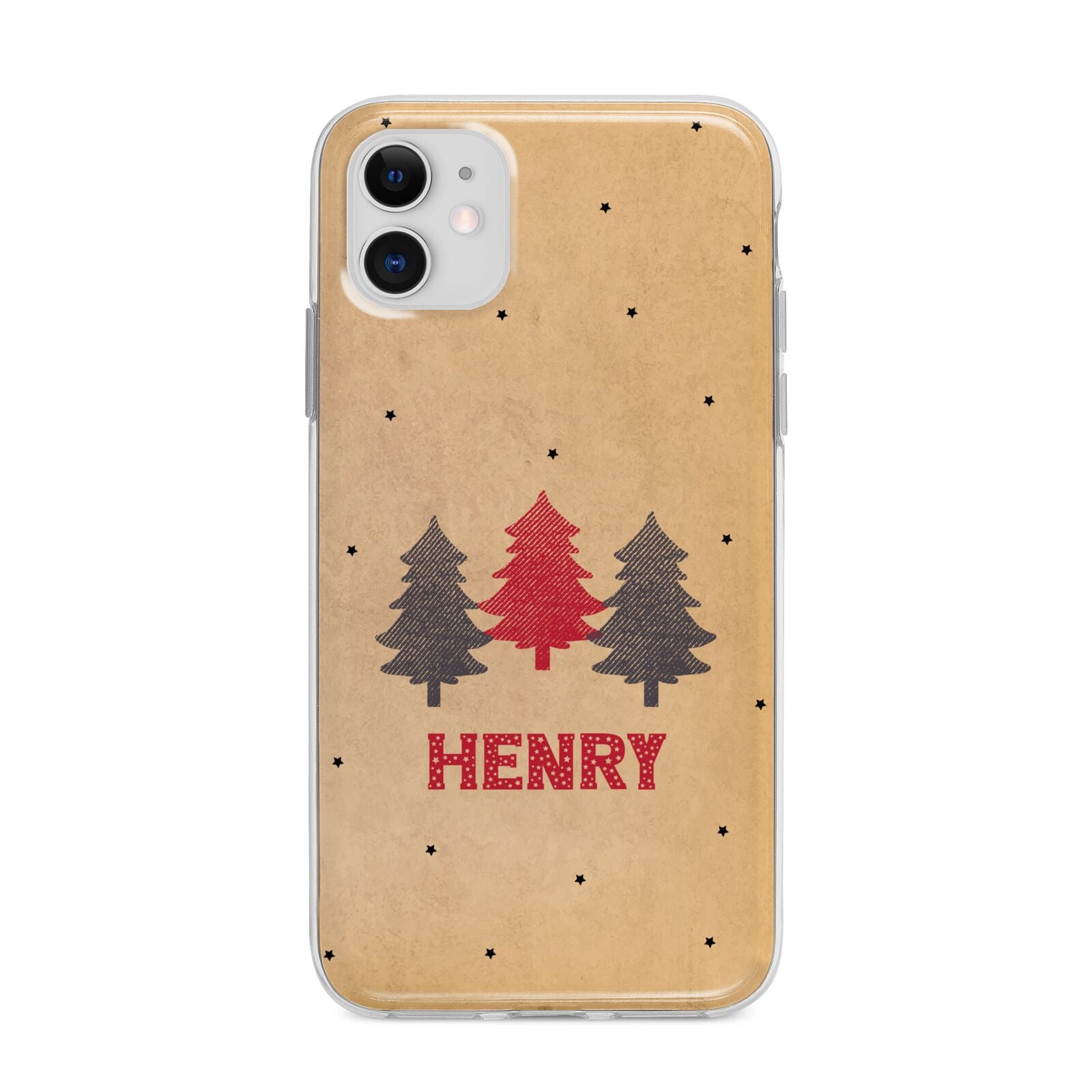 Personalised Christmas Tree Apple iPhone 11 in White with Bumper Case