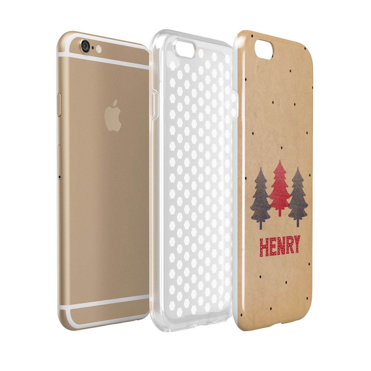 Personalised Christmas Tree Apple iPhone 6 3D Tough Case Expanded view