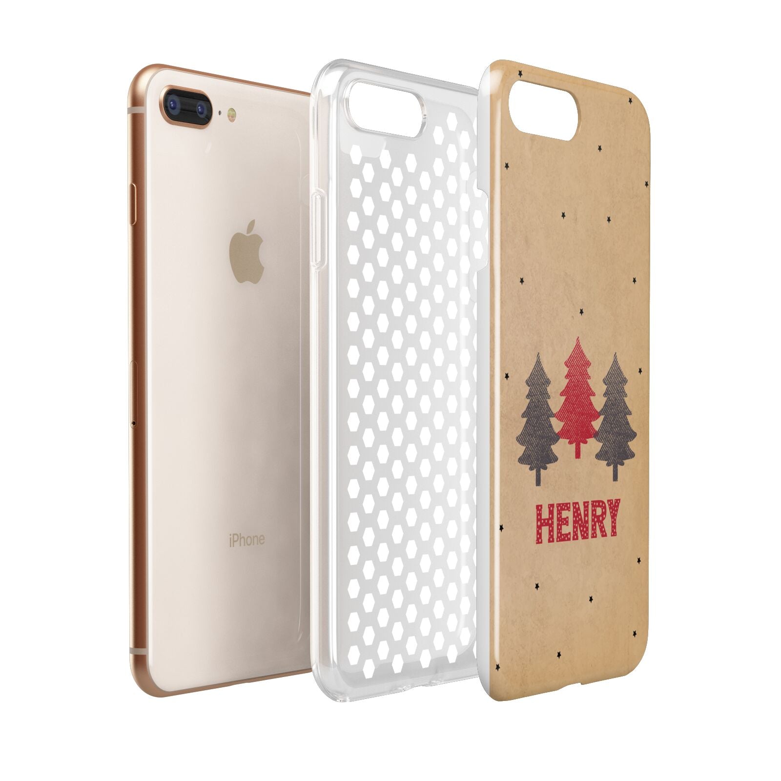 Personalised Christmas Tree Apple iPhone 7 8 Plus 3D Tough Case Expanded View