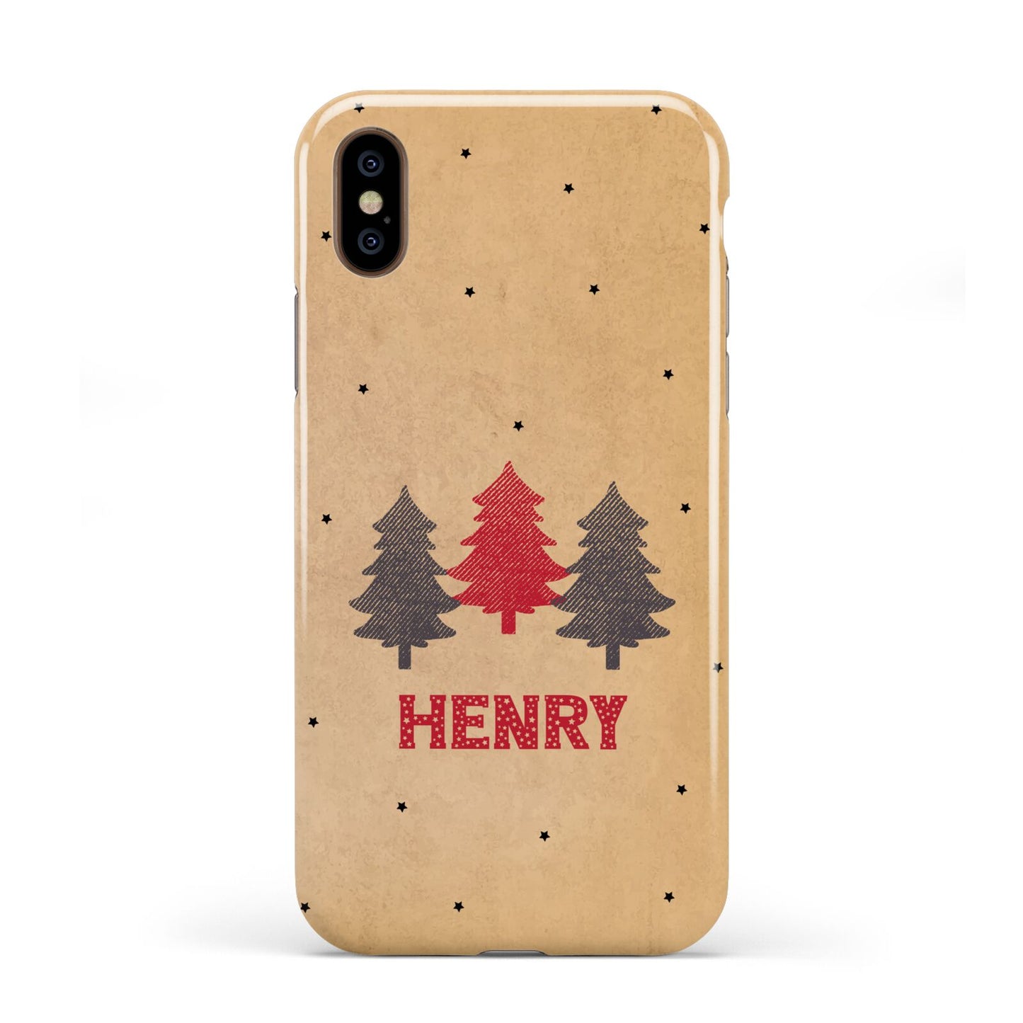 Personalised Christmas Tree Apple iPhone XS 3D Tough