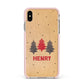 Personalised Christmas Tree Apple iPhone Xs Max Impact Case Pink Edge on Gold Phone