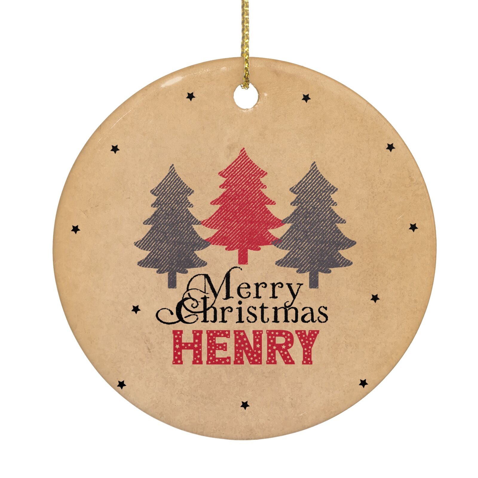 Personalised Christmas Tree Circle Decoration