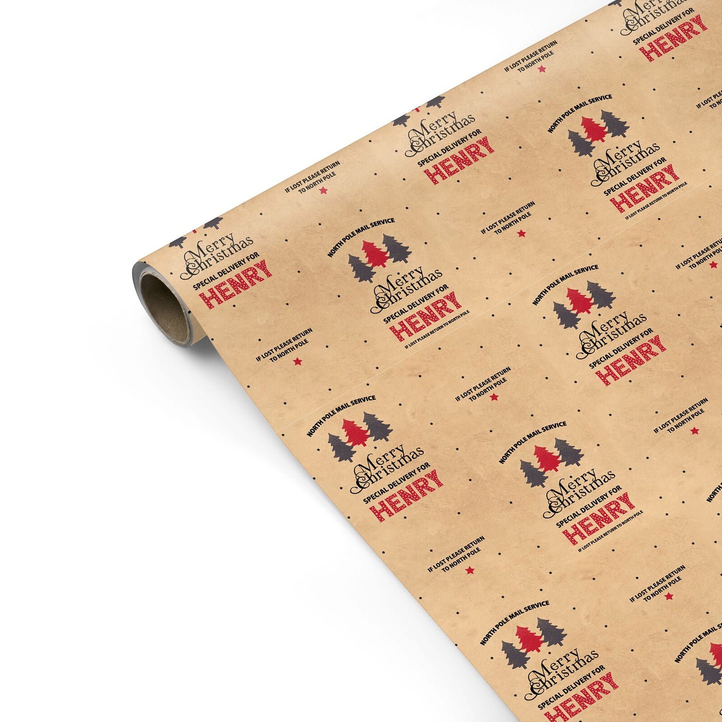 Personalised Christmas Tree Personalised Gift Wrap