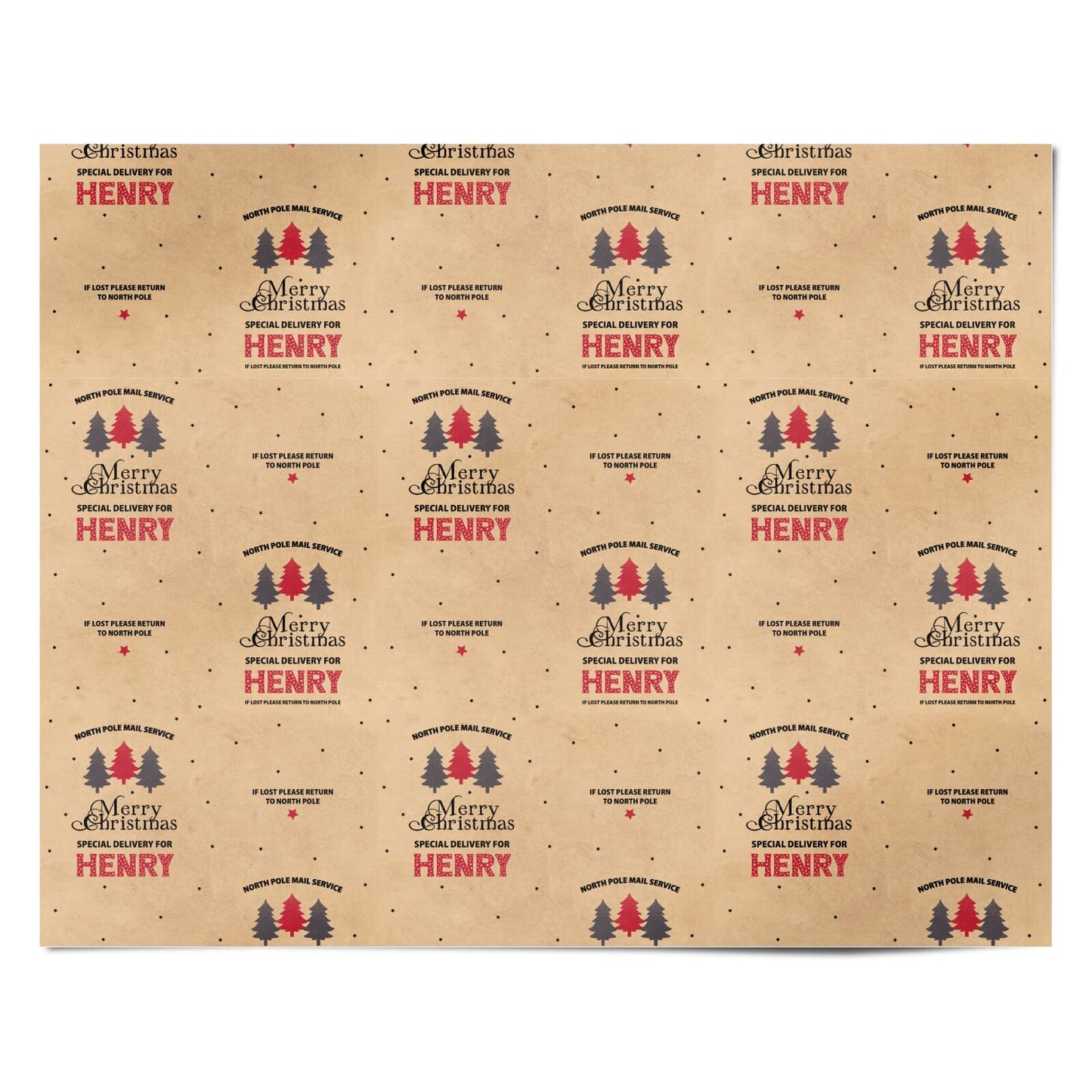 Personalised Christmas Tree Personalised Wrapping Paper Alternative