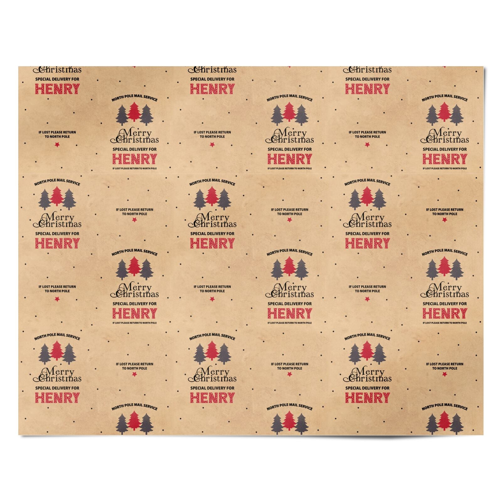 Personalised Christmas Tree Personalised Wrapping Paper Alternative