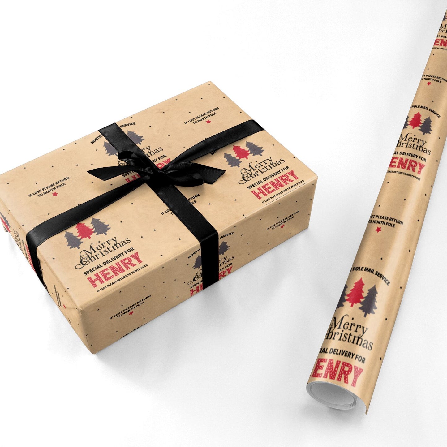 Personalised Christmas Tree Personalised Wrapping Paper