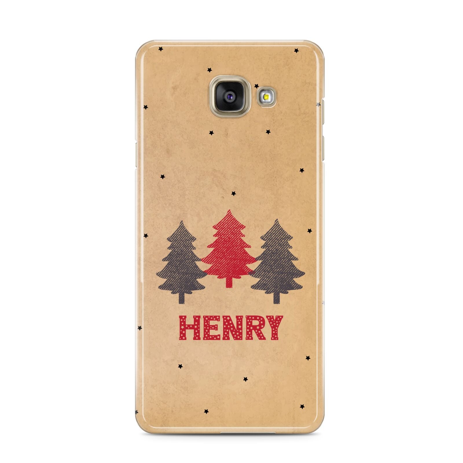 Personalised Christmas Tree Samsung Galaxy A3 2016 Case on gold phone
