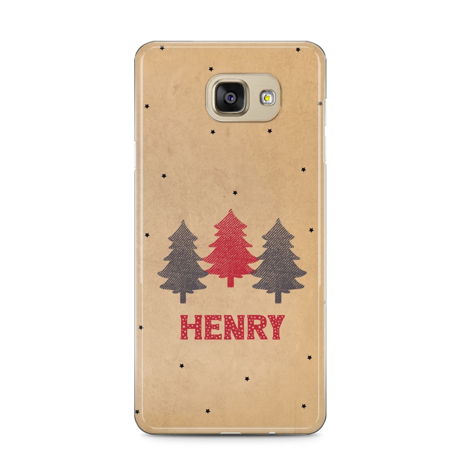 Personalised Christmas Tree Samsung Galaxy A5 2016 Case on gold phone