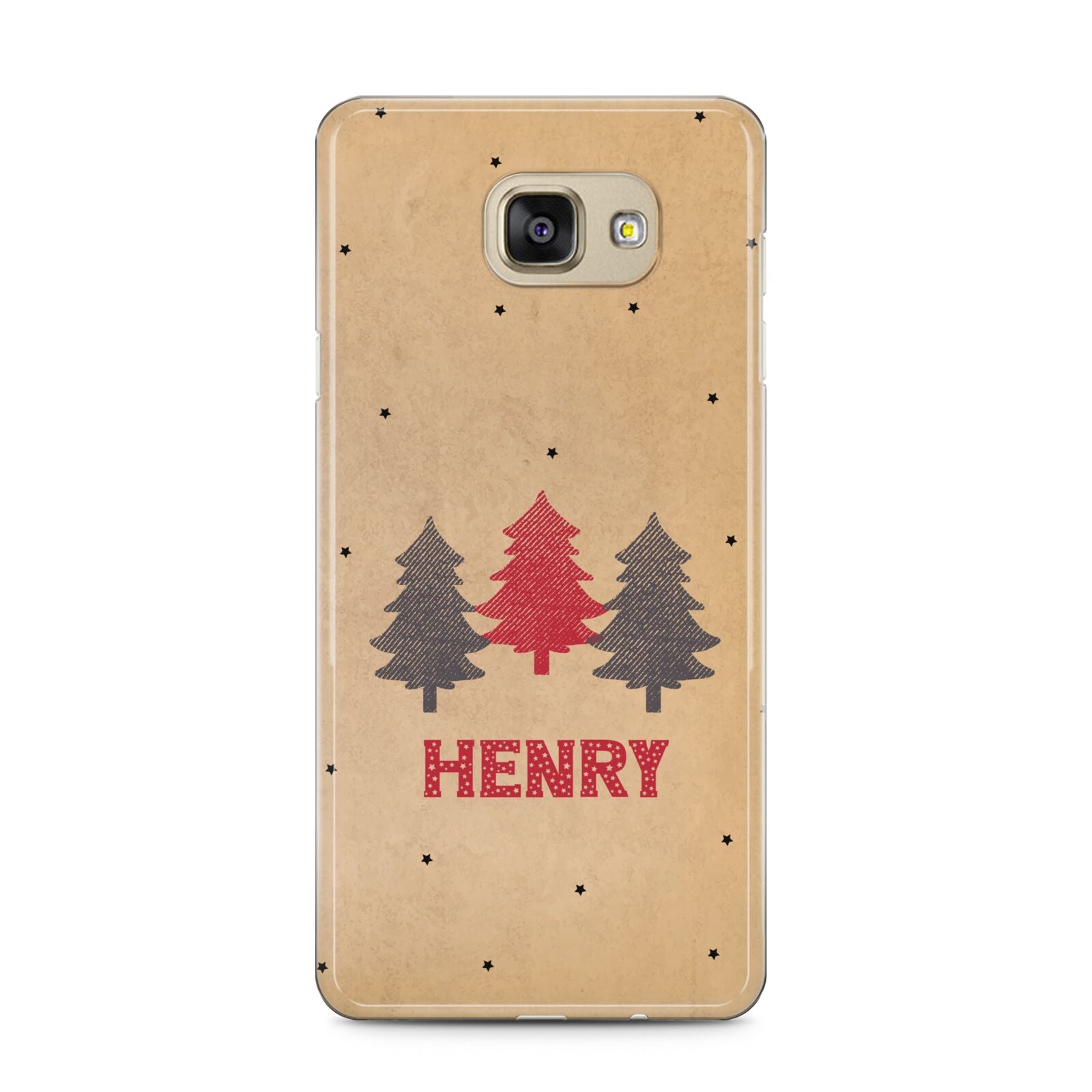 Personalised Christmas Tree Samsung Galaxy A5 2016 Case on gold phone