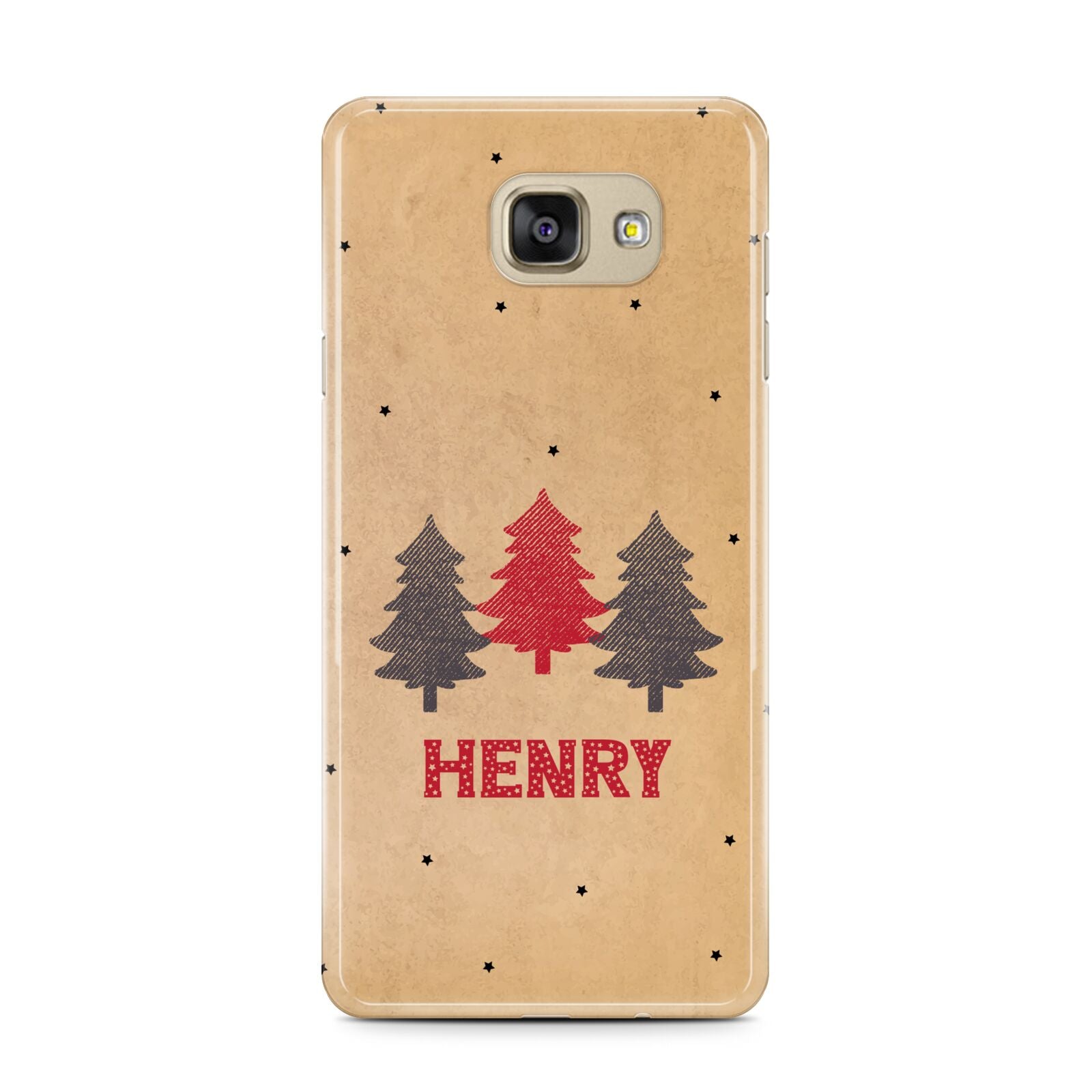 Personalised Christmas Tree Samsung Galaxy A7 2016 Case on gold phone